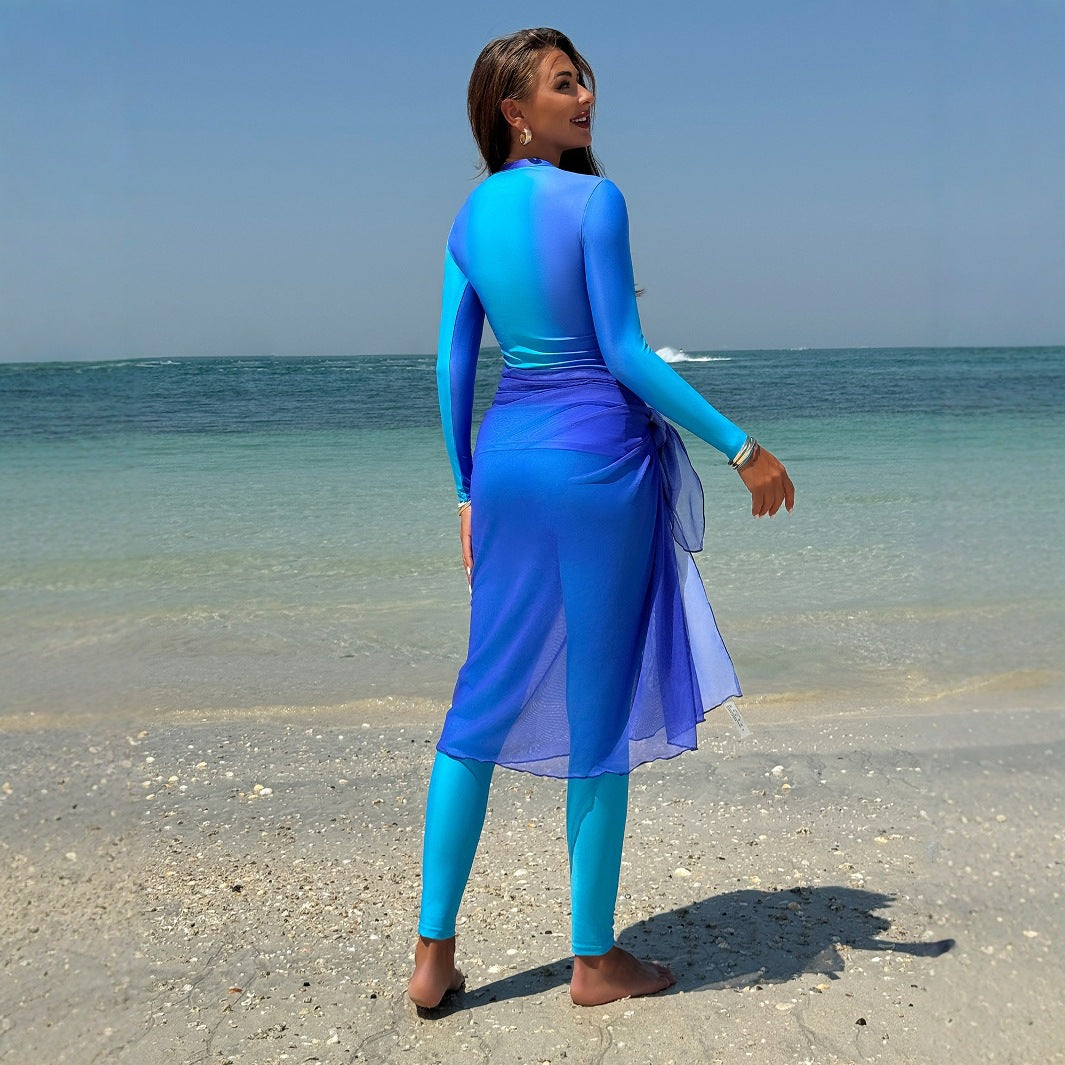 Modest Swimsuit Set Long Sleeve UV Protection Swimwear for Women