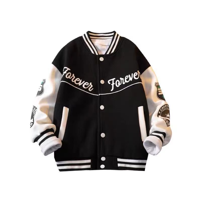 Boys Baseball Jacket Trendy Spring Varsity Bomber Jacket for Kids