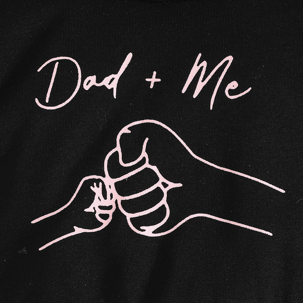 Dad Baby sweatshirt casual color-blocked trousers two-piece set
