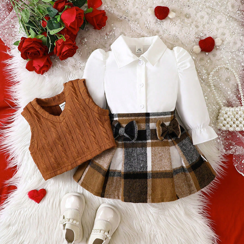 Elegant Baby Girl Fall/Winter Outfit – 3-Piece Set