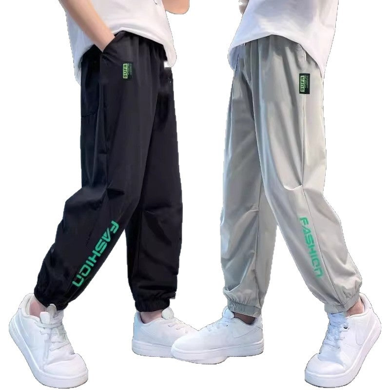 Boys Anti-Mosquito Summer Pants - Lightweight Ice Silk Sports Trousers