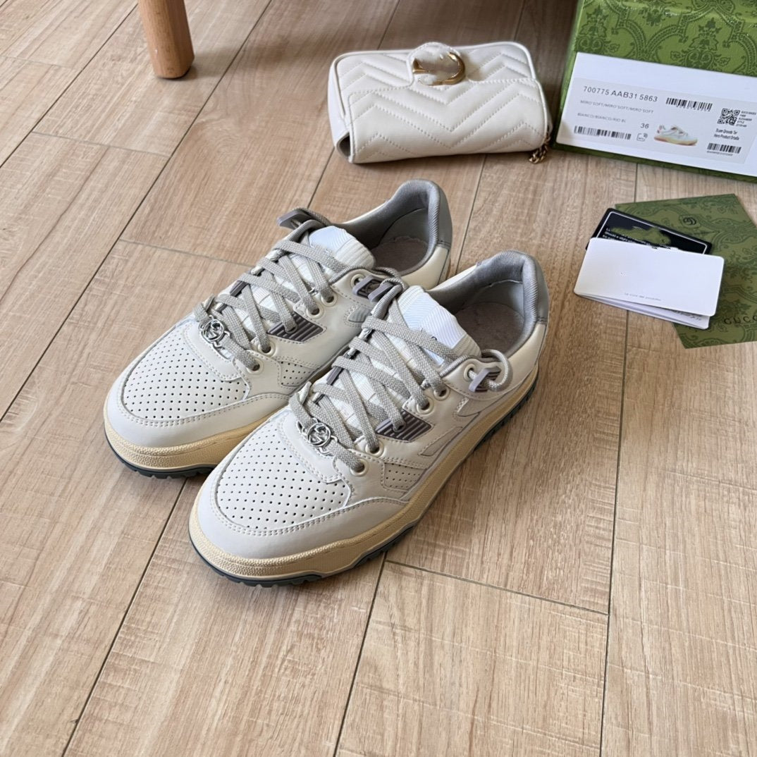 platform soled board shoes 2024 summer new round toe punching