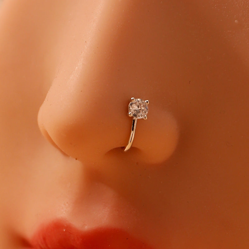 Crystal Nose Ring - Non-Piercing Clip-On Nose Jewelry