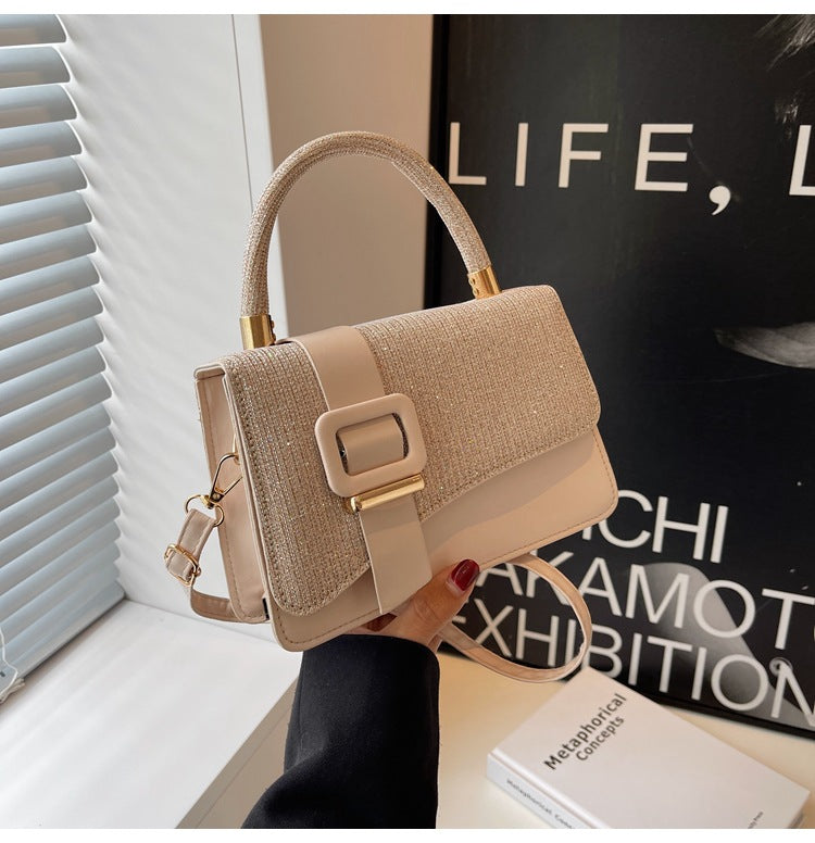 Glitter Square Handbag - Small Crossbody Shoulder Bag for Women