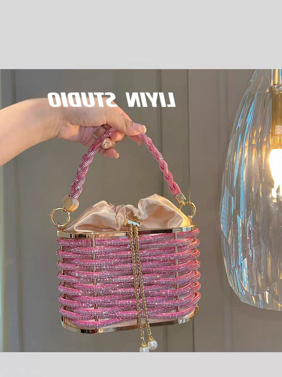 Luxury Rhinestone Handbag - Elegant Crossbody Bag with Chain Strap