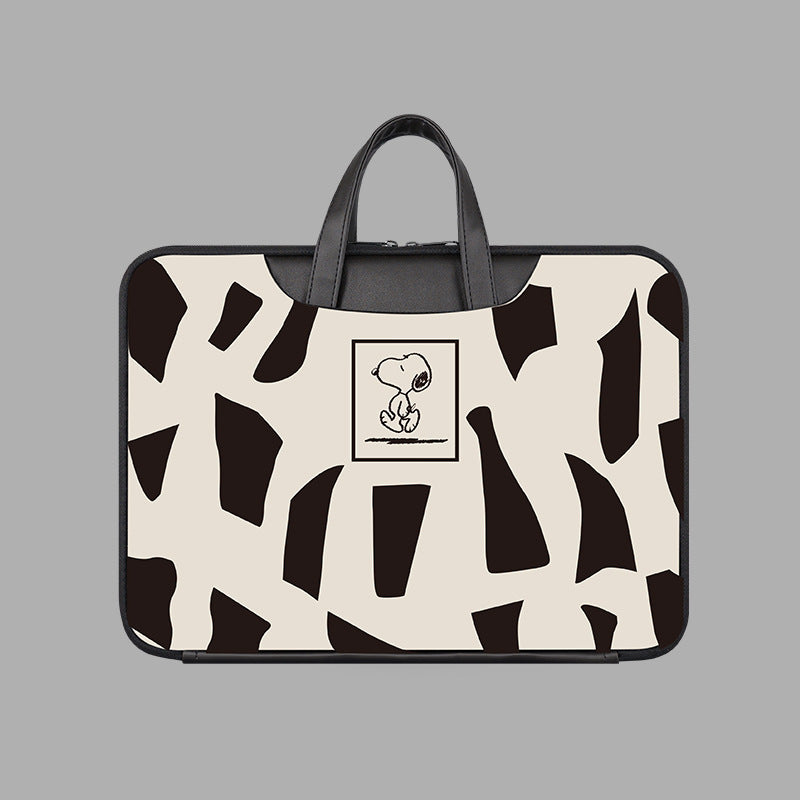 Print Laptop Bag – Elegant Black & White Sleeve with Inspirational Quote