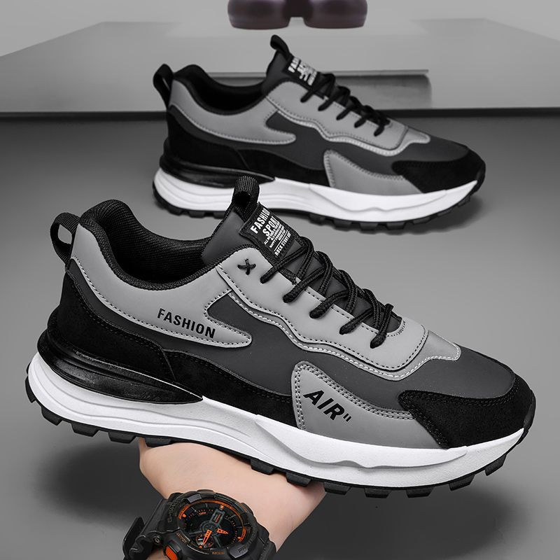 Men's Fashion Air Athletic Sneakers - Black White Running Shoes