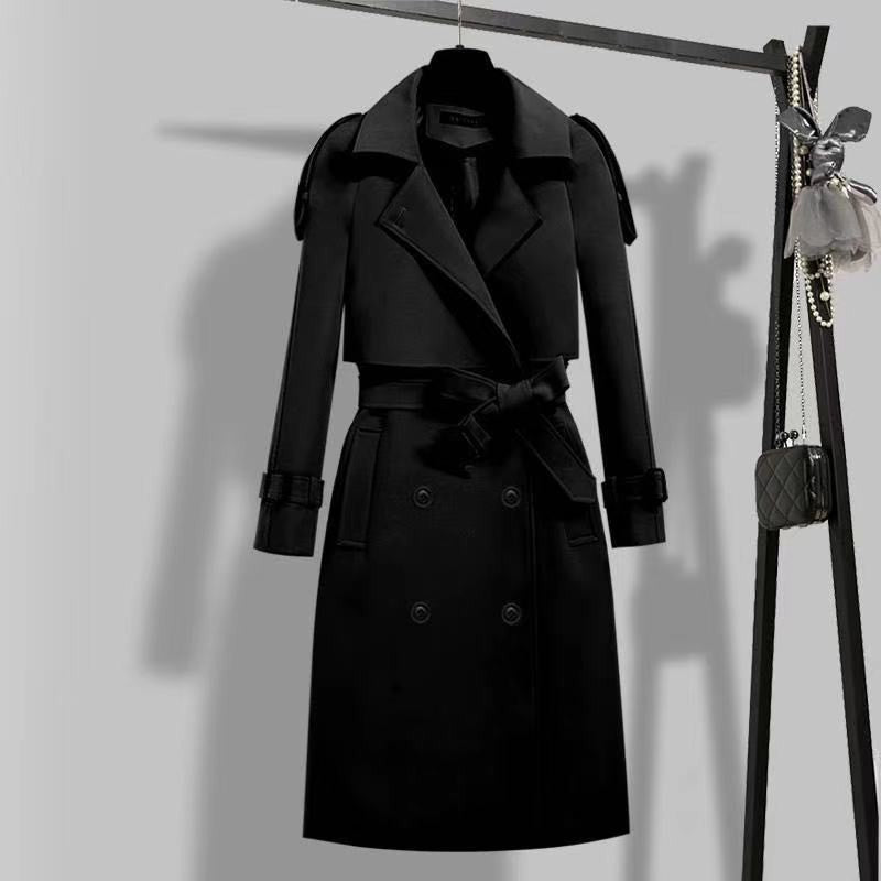 Trench coat women's mid-length spring and autumn version plus size popular British