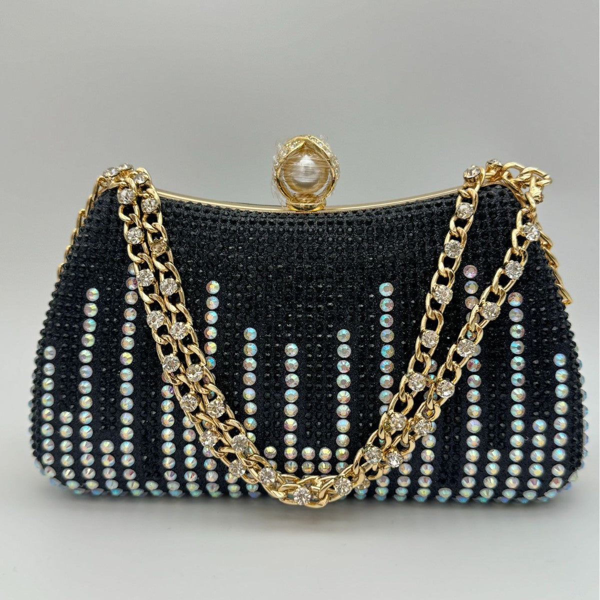 Luxury Crystal Evening Clutch - Rhinestone Chain Handbag for Special Occasions