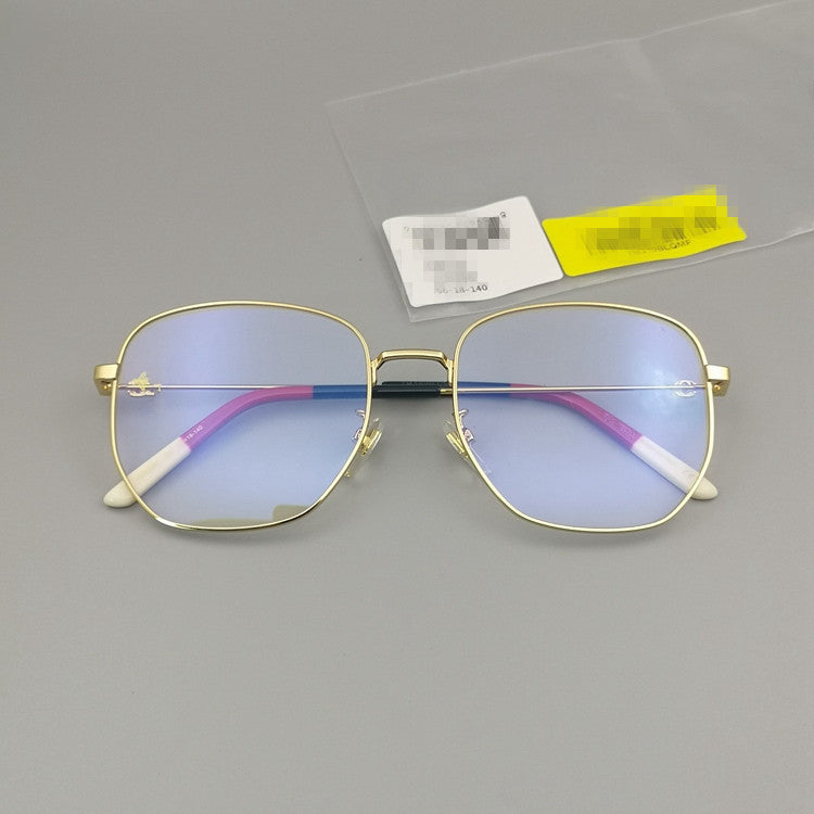Glasses frame men's and women's multi-sided square flat lens