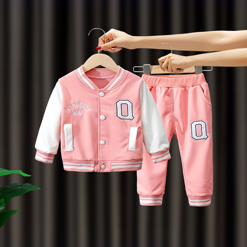 Baby Varsity Jacket Set - Black White Baseball Style Outfit for Boys 0-5 Years | MTS-Glamou