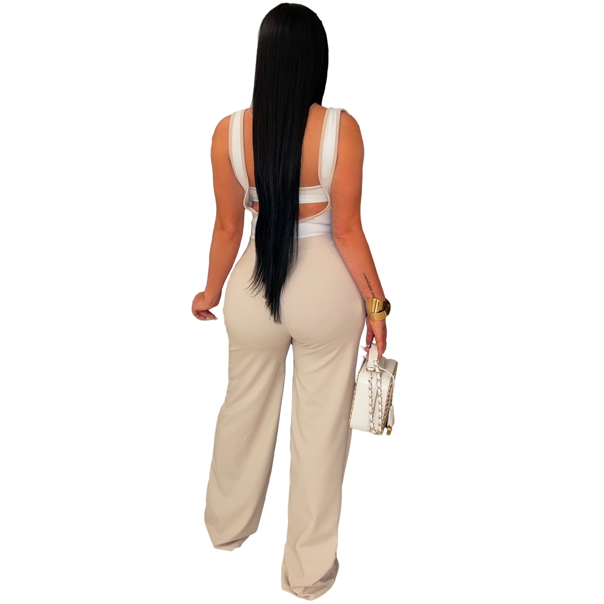 S2401 European and American women's clothing cross-border supply Fashionable casual strap bandeau suit jumpsuit