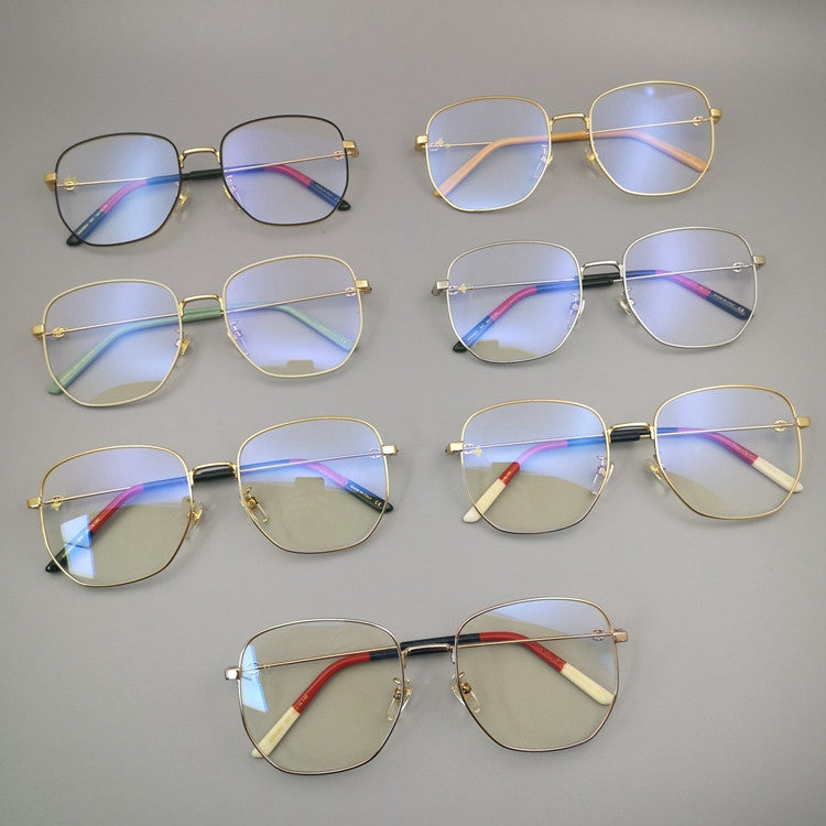 Glasses frame men's and women's multi-sided square flat lens