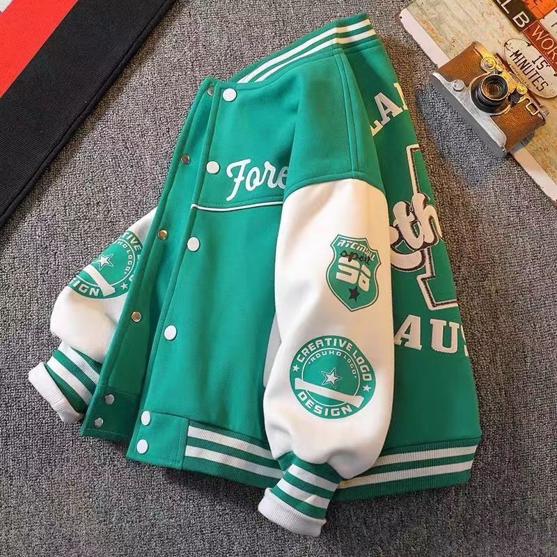 Boys Baseball Jacket Trendy Spring Varsity Bomber Jacket for Kids