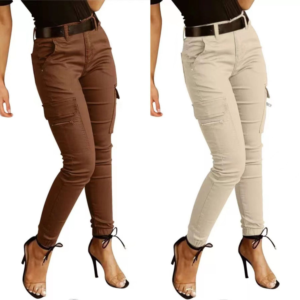 Women's  mid-rise slim cargo pants