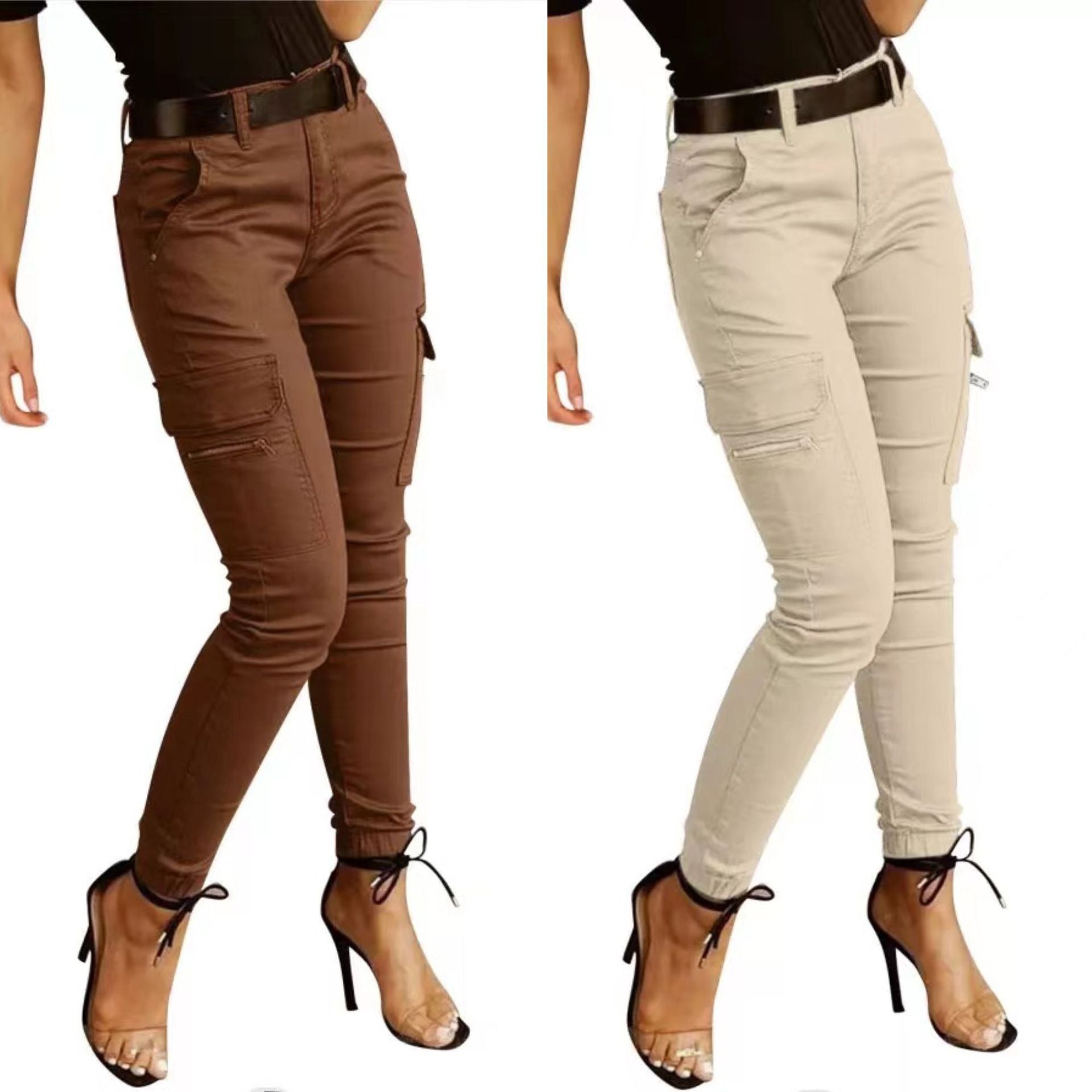 Women's  mid-rise slim cargo pants