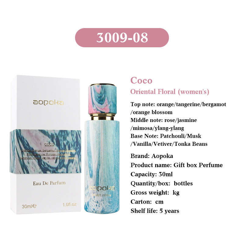 Aopoka Refillable Perfume Atomizer | 30ml Travel Spray Bottle in Marble & Wood Design