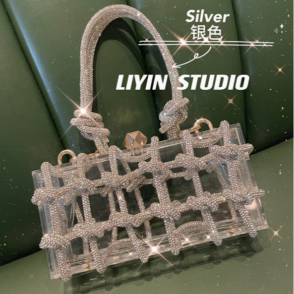 Rhinestone Acrylic Evening Bag Luxury Crystal Dinner Purse