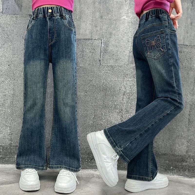 Jeans autumn new style for middle-aged and large children, girls are casual