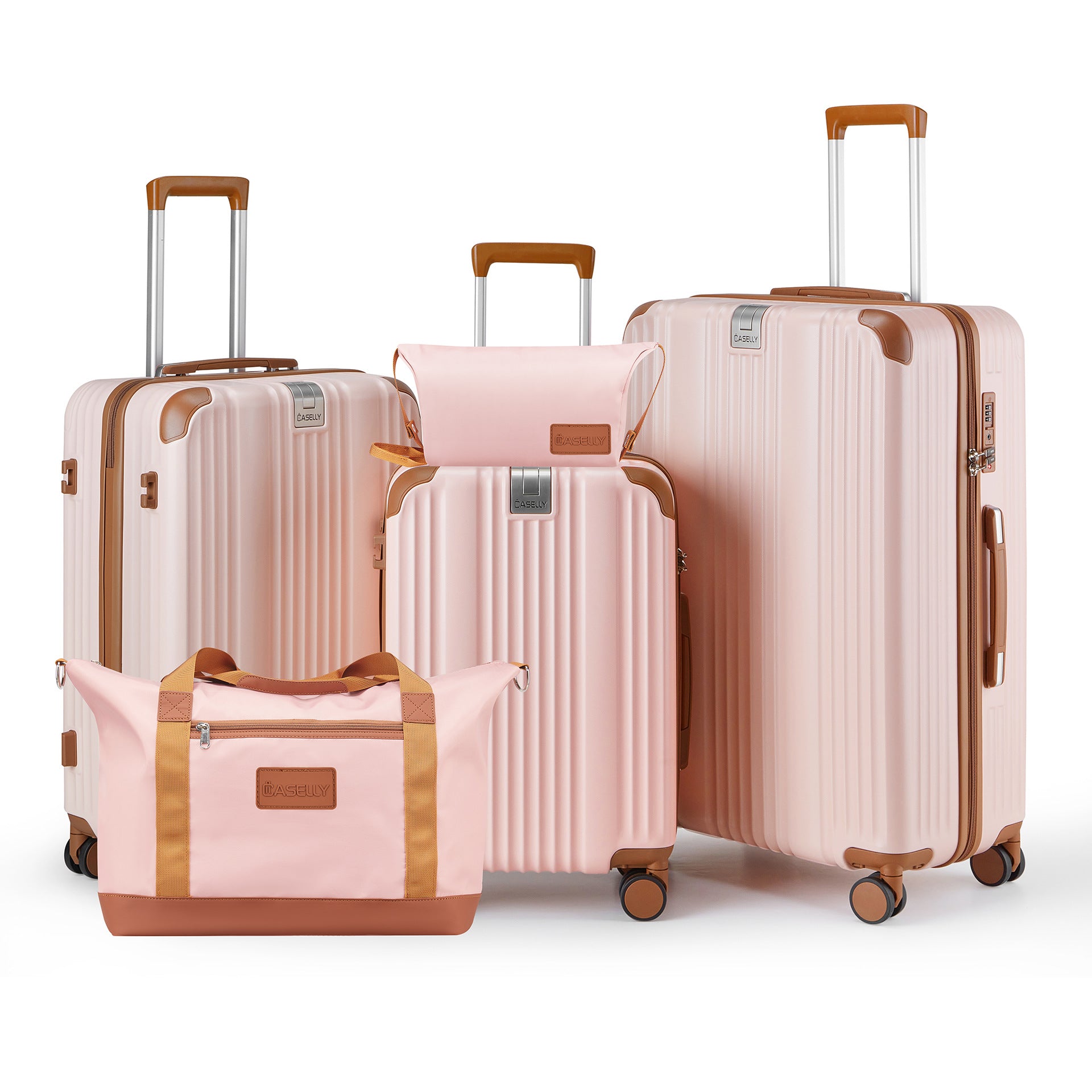 Premium 5-Piece Mint Green Luggage Set - YKK Zipper Hardshell Suitcase with TSA Lock & Spinner Wheels