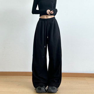 American Grey Sweatpants Women's Autumn 2024 New High Waist Straight...