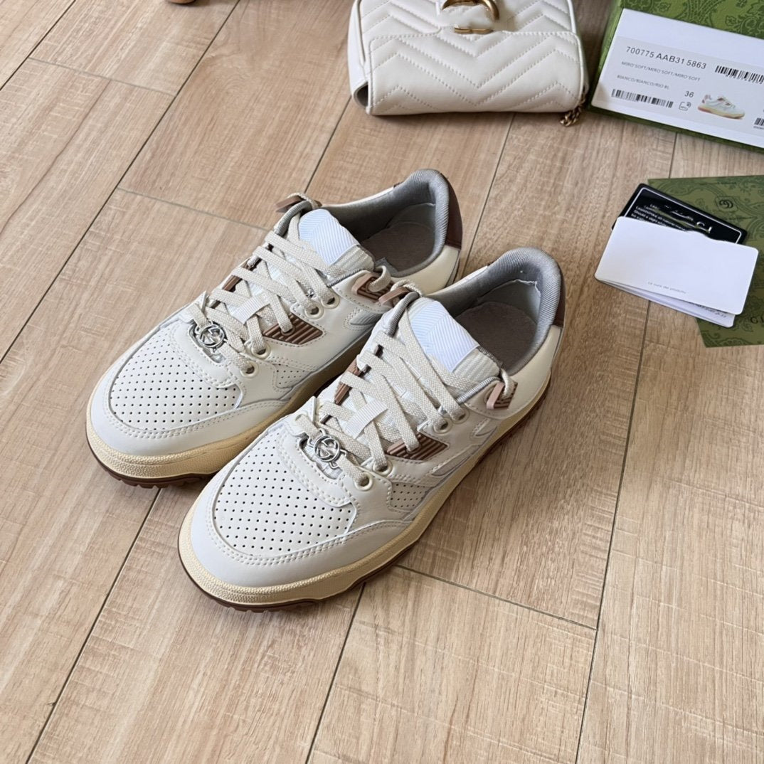 platform soled board shoes 2024 summer new round toe punching