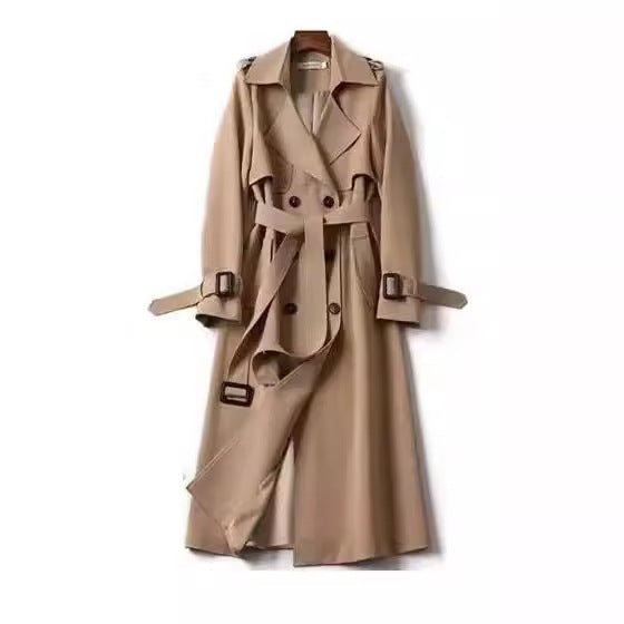Trench coat women's mid-length spring and autumn version plus size popular British