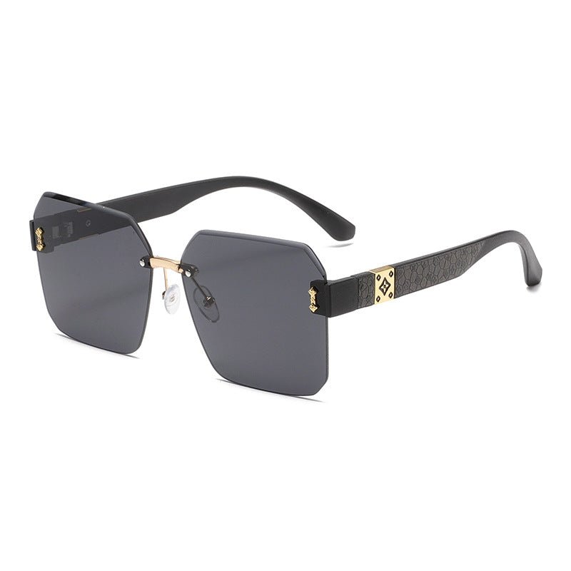 frameless cut edge women's sunglasses retro high version anti-ultraviolet sunglasses