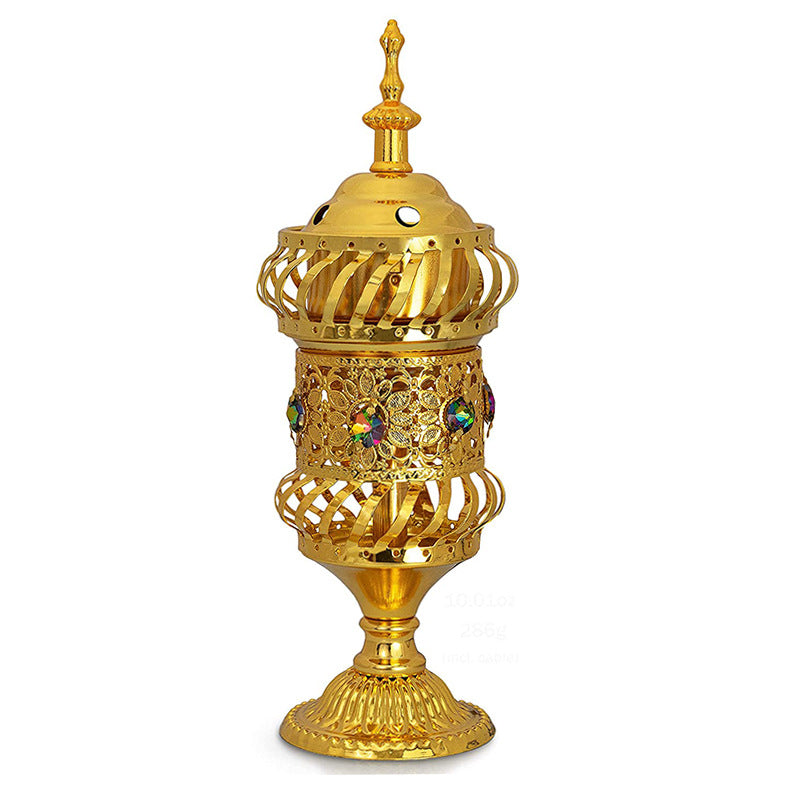 Luxury Gold Arabic Electric Incense Burner - Traditional Middle Eastern Bakhoor Burner