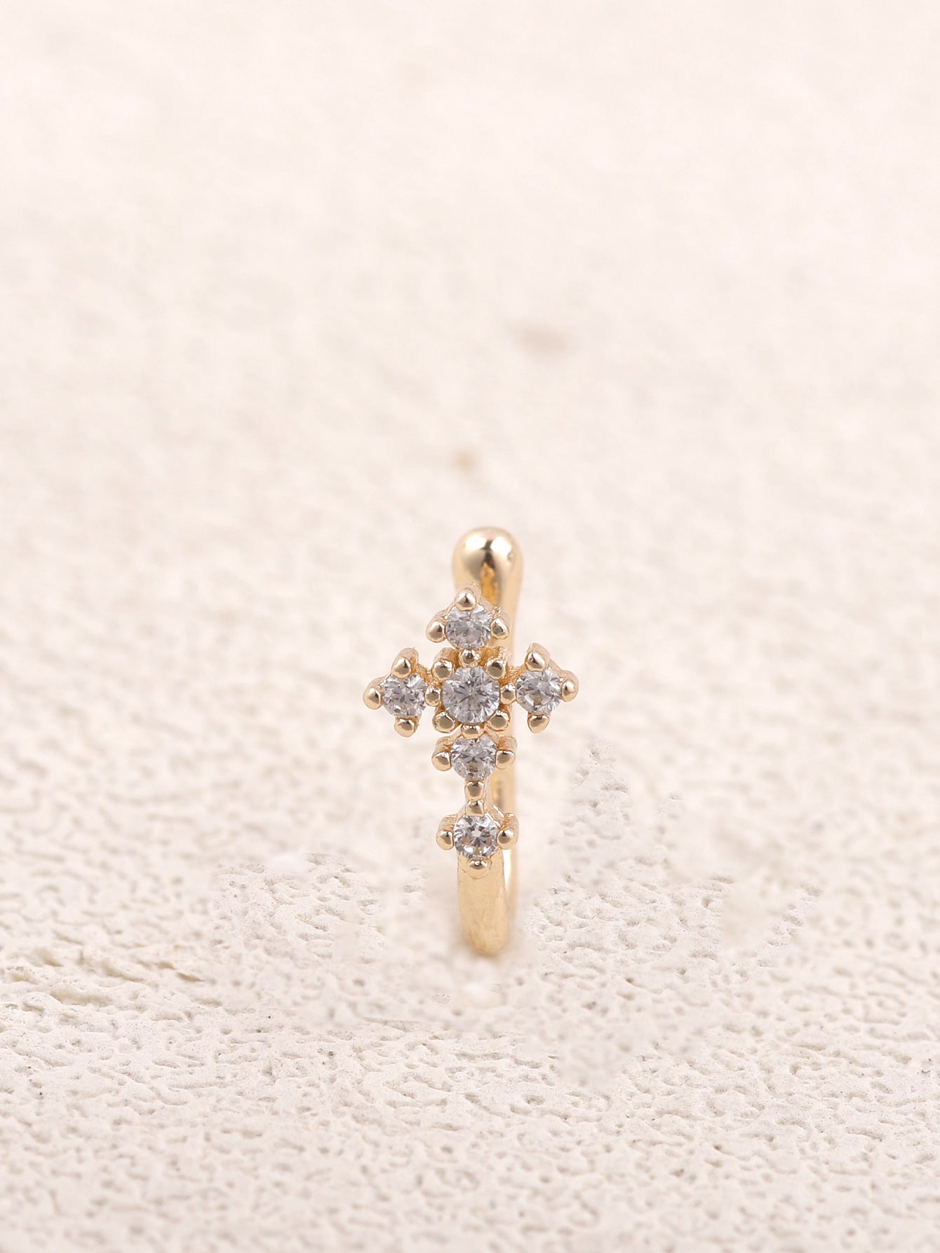 Non-Pierced Zircon Nose Clip - U-Shaped Gold Nose Stud | MTS-Glamour