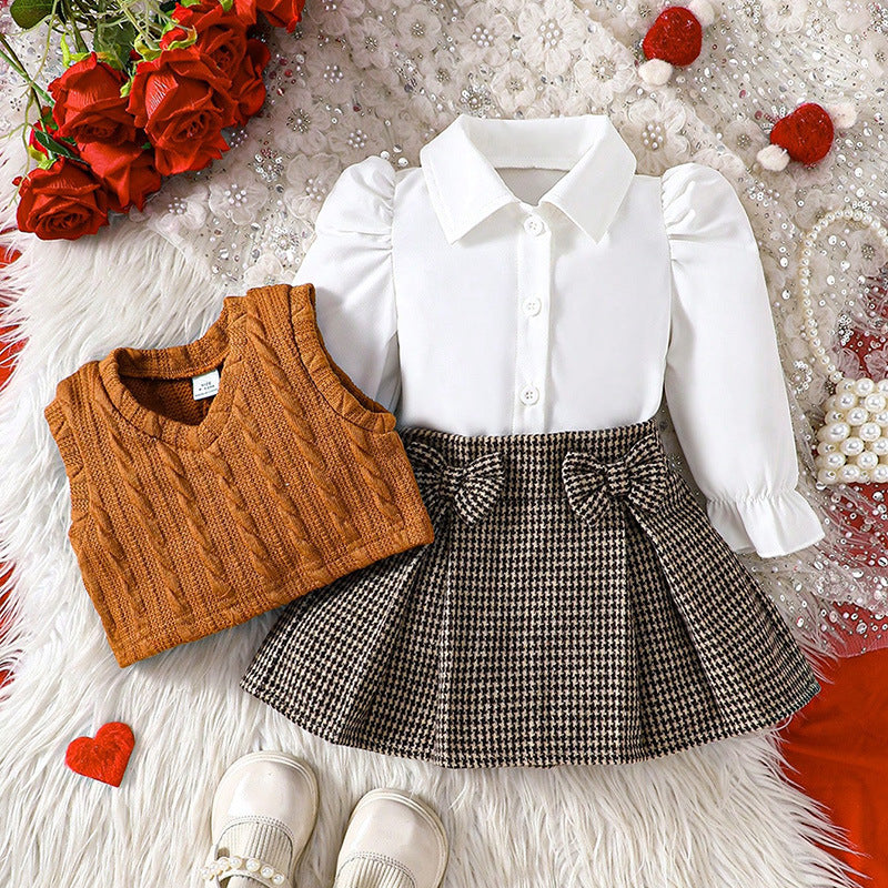Elegant baby girl outfit set three-piece
