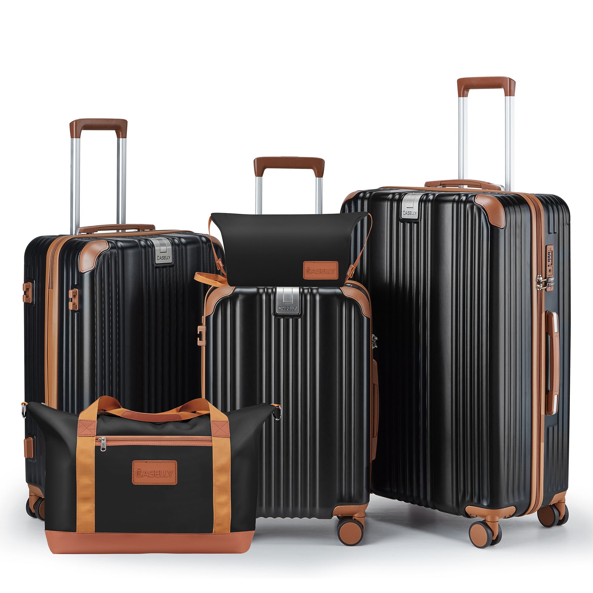 Premium 5-Piece Mint Green Luggage Set - YKK Zipper Hardshell Suitcase with TSA Lock & Spinner Wheels