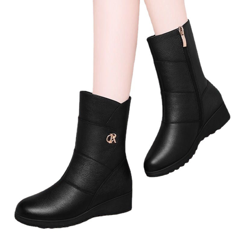 New Fashion Women's Boots Wedge Heel Middle-Aged