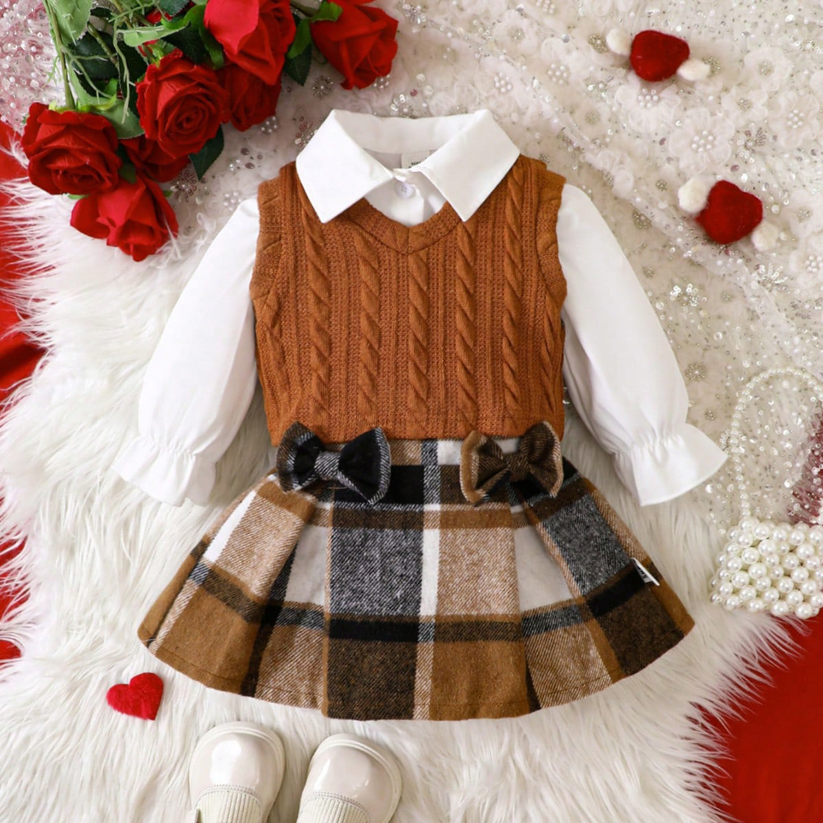 Elegant Baby Girl Fall/Winter Outfit – 3-Piece Set