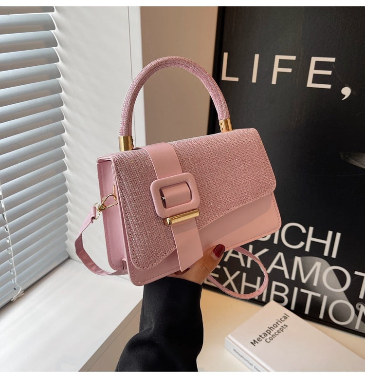 Glitter Square Handbag - Small Crossbody Shoulder Bag for Women