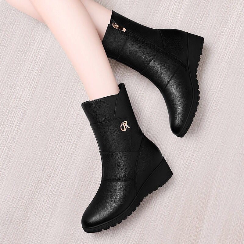 New Fashion Women's Boots Wedge Heel Middle-Aged