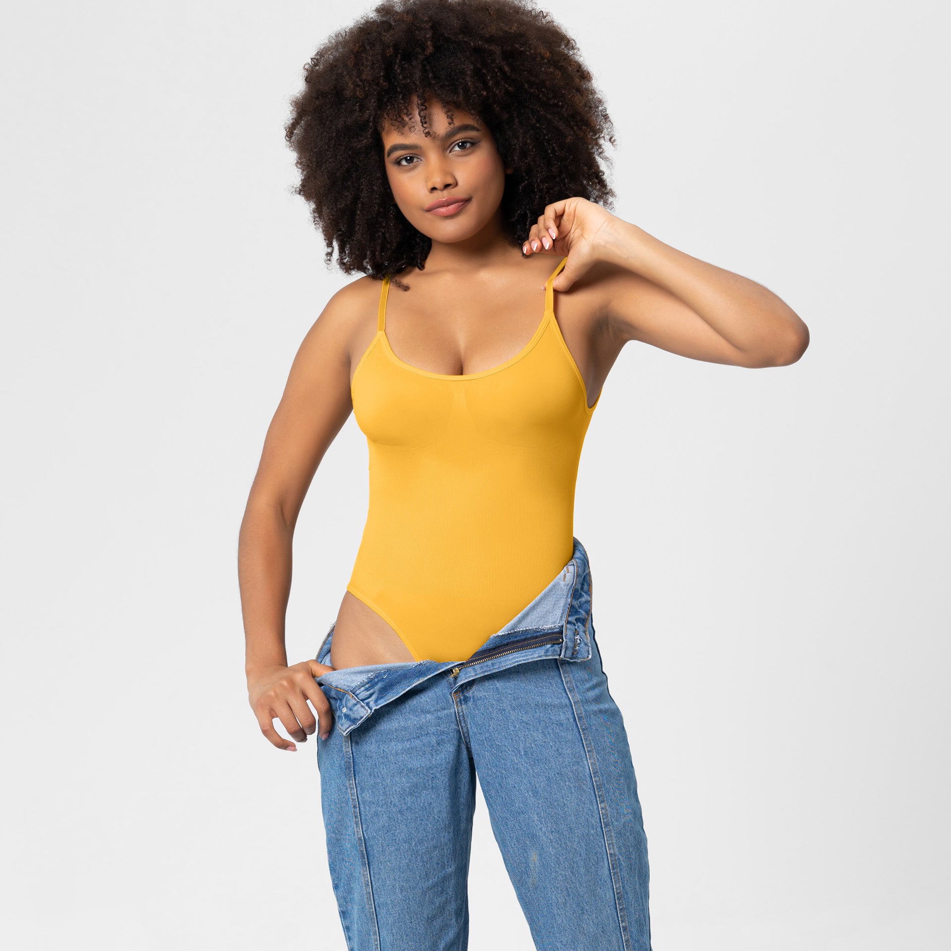 Focuses on "Premium Shapewear Bodysuit" and "Tummy Control"