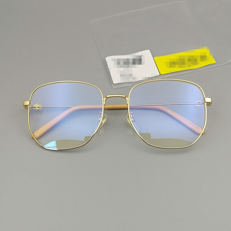 Glasses frame men's and women's multi-sided square flat lens