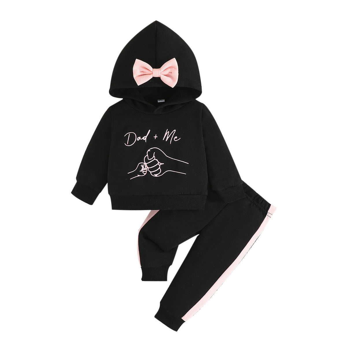 Dad Baby sweatshirt casual color-blocked trousers two-piece set