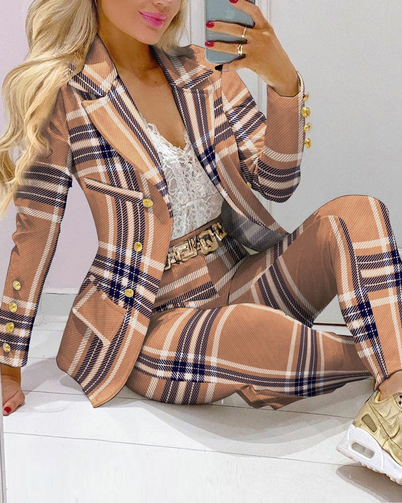 Luxe Chain &amp; Leopard Print Power Suit – Women’s Fashion Set