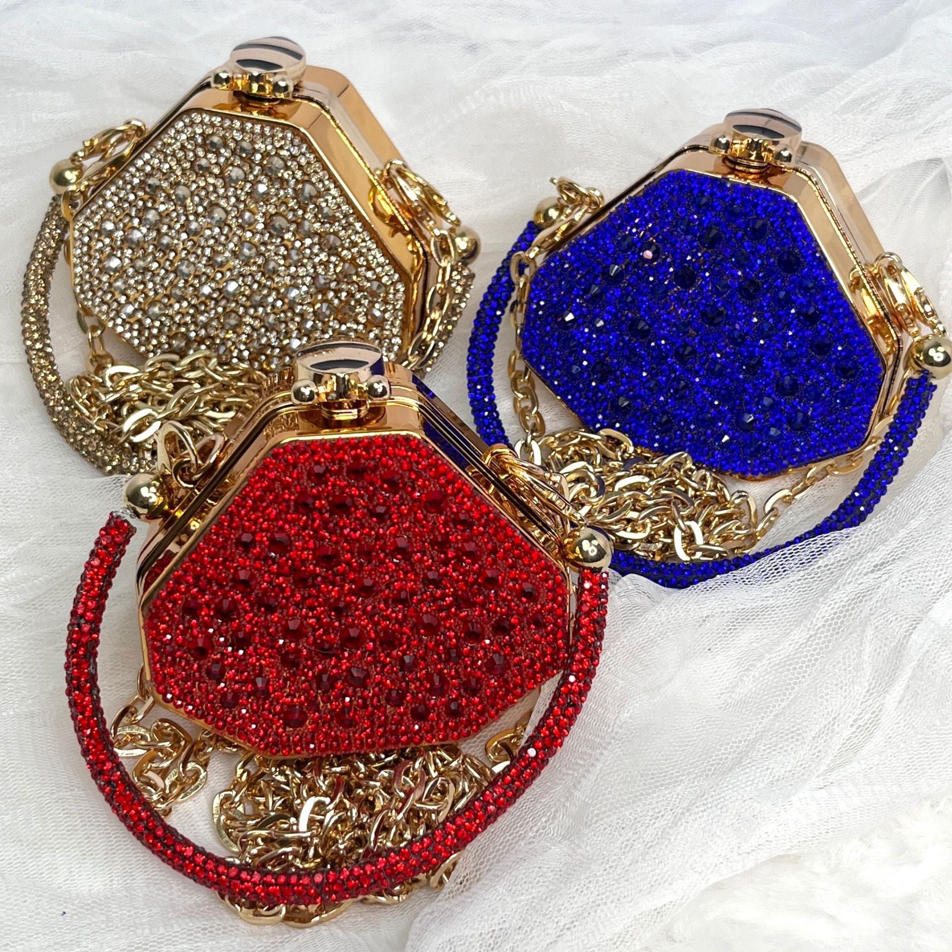 Cross-border 2025 New Acrylic Catwalk Handbag Full Diamond Dress Bag Women's Chain Dinner Bag