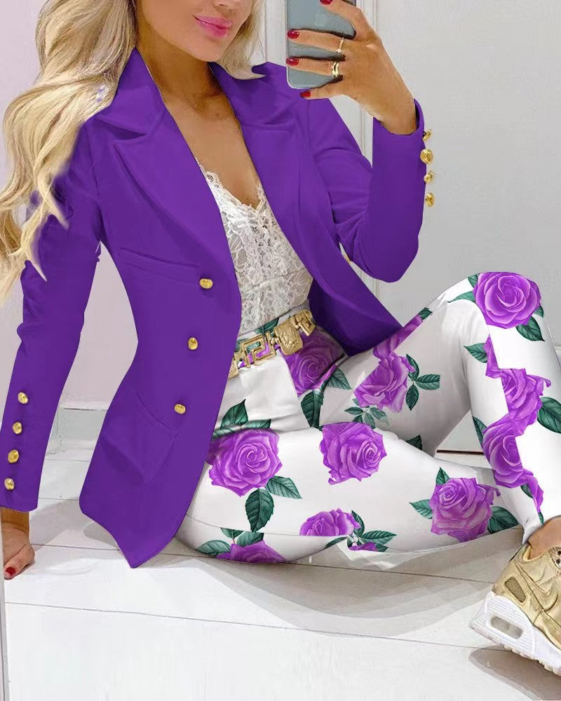 Luxe Chain &amp; Leopard Print Power Suit – Women’s Fashion Set