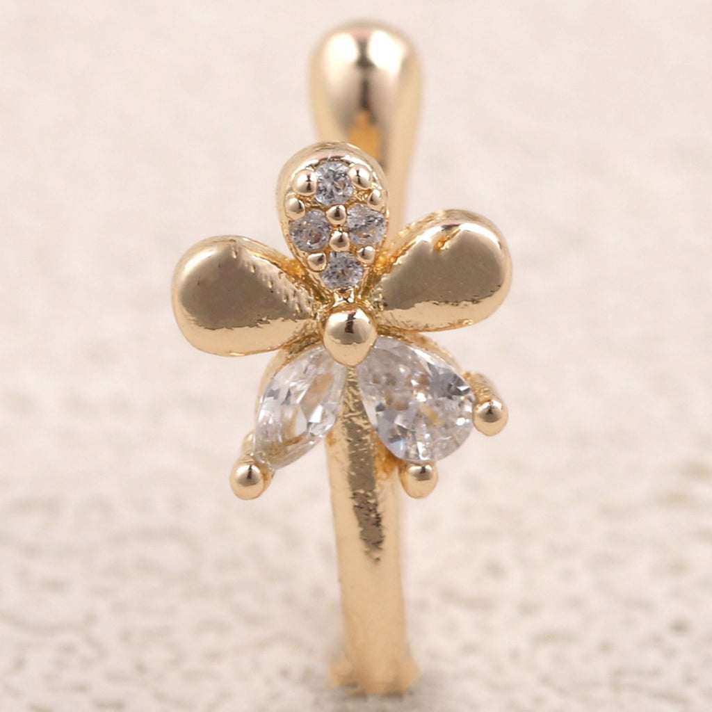 Non-Pierced Zircon Nose Clip - U-Shaped Gold Nose Stud | MTS-Glamour