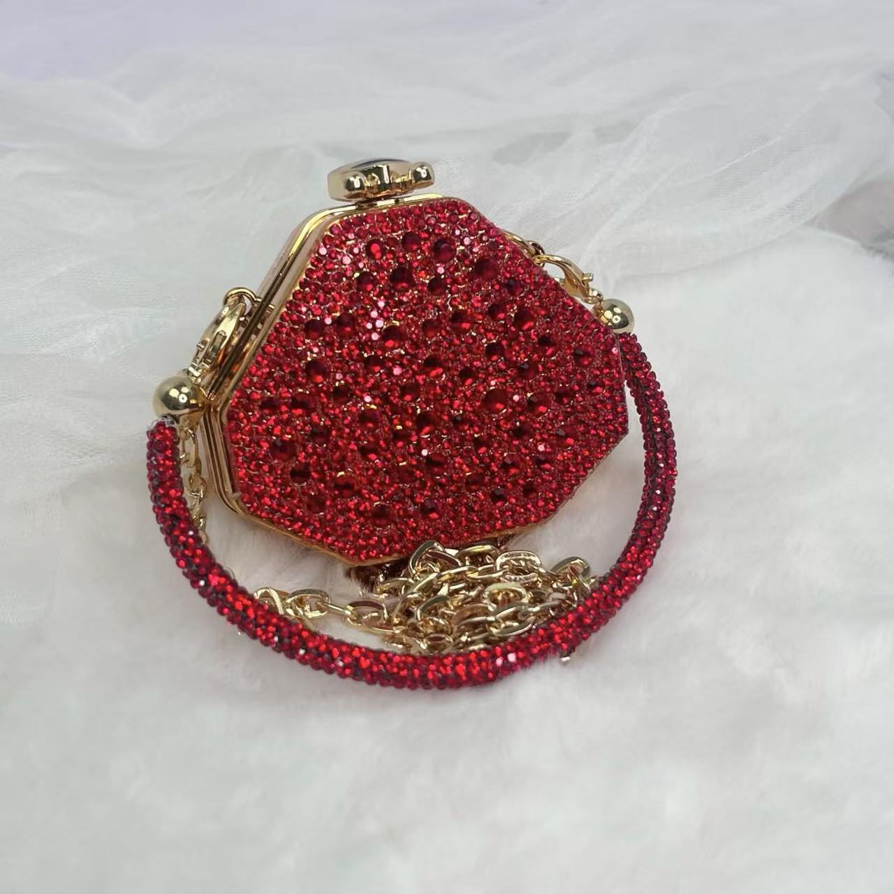 Cross-border 2025 New Acrylic Catwalk Handbag Full Diamond Dress Bag Women's Chain Dinner Bag