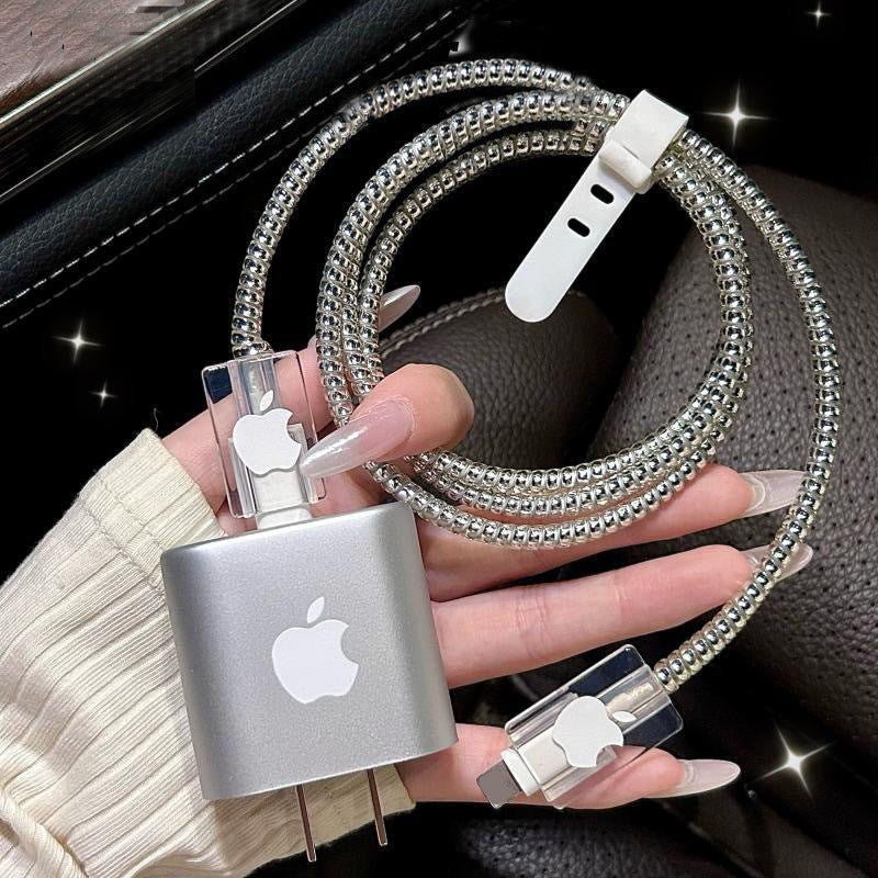 Apple 20W Fast Charger Case - Luxury Crystal Chain Protective Cover | MTS-Glamour
