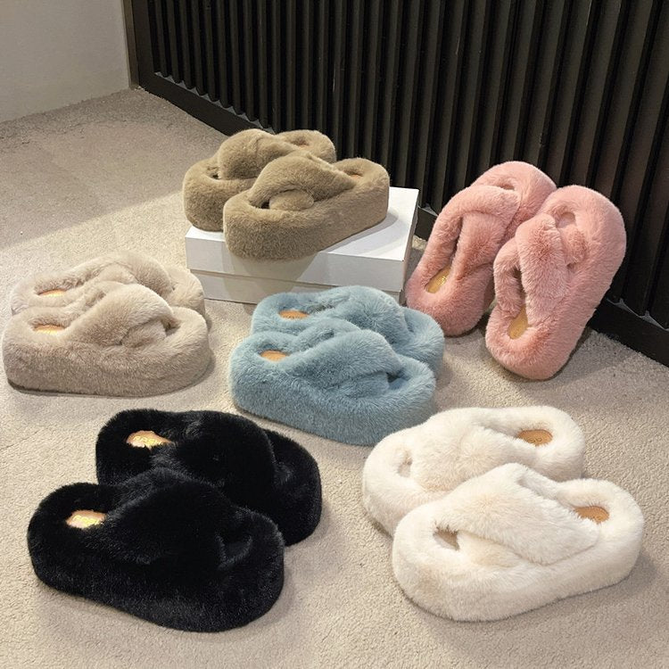 SLIPPERS FOR WOMEN TO WEAR OUTSIDE HIGH HEELS WEAR COTTON SHOES