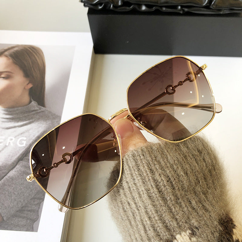 Sunglasses women's large frame polarized sunglasses new square