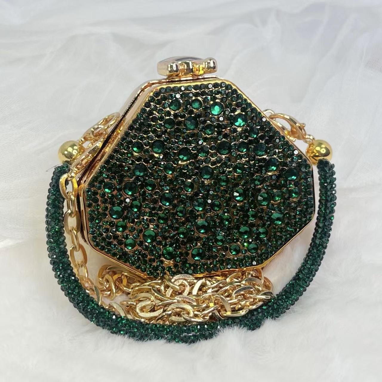 Cross-border 2025 New Acrylic Catwalk Handbag Full Diamond Dress Bag Women's Chain Dinner Bag