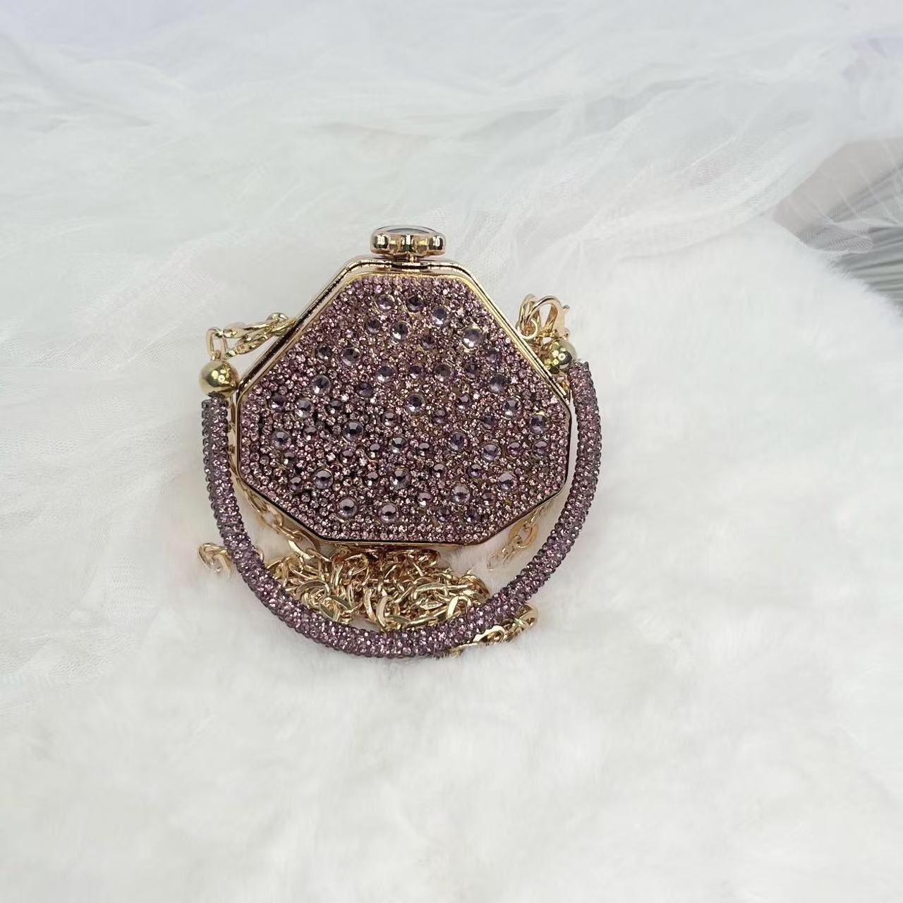 Cross-border 2025 New Acrylic Catwalk Handbag Full Diamond Dress Bag Women's Chain Dinner Bag