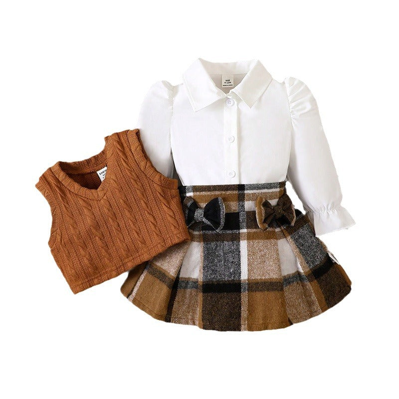 Elegant Baby Girl Fall/Winter Outfit – 3-Piece Set